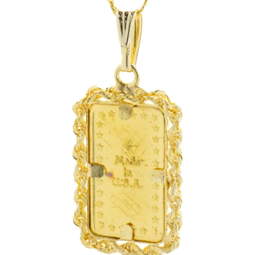 14 Karat Yellow Gold Bullion Pendant