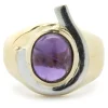 18 Karat Yellow Gold Cabochon Amethyst Ring