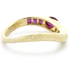 18 Karat Yellow Gold Cabochon Ruby and Diamond Ring