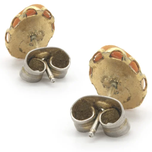 14 Karat Yellow Gold Cameo Stud Earrings