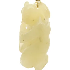 14 Karat Yellow Gold Carved Jade Pendant