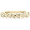 14 Karat Yellow Gold Channel Set Diamond X Bangle Bracelet