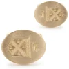 14 Karat Yellow Gold Crest Cufflinks