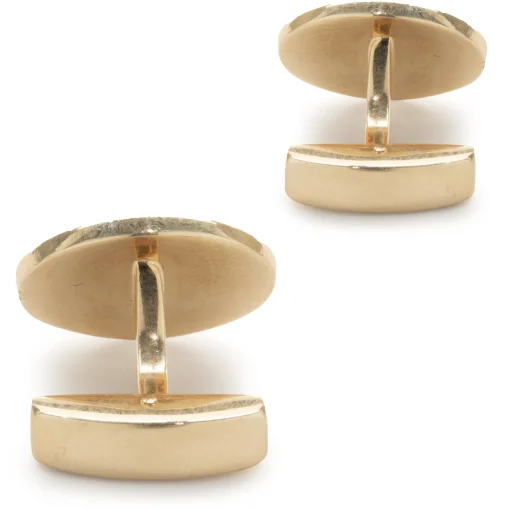 14 Karat Yellow Gold Crest Cufflinks