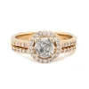 14 Karat Yellow Gold 0.50ct Round Brilliant Galaxy Diamond Wedding Set