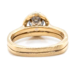 14 Karat Yellow Gold 0.50ct Round Brilliant Galaxy Diamond Wedding Set