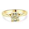 14 Karat Yellow Gold Cushion Cut Diamond Engagement Ring
