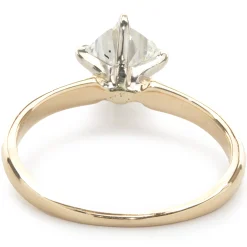 14 Karat Yellow Gold Cushion Cut Diamond Engagement Ring