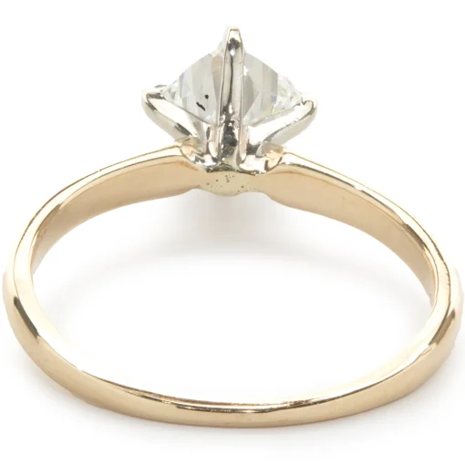 14 Karat Yellow Gold Cushion Cut Diamond Engagement Ring