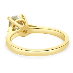 14 Karat Yellow Gold Cushion Cut Diamond Engagement Ring