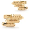 18 Karat Yellow Gold Custom Link Nugget Style Cufflinks