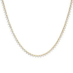 18 Karat Yellow Gold Diamond Tennis Necklace
