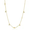 14 Karat Yellow Gold Diamond By The Yard Station Necklace