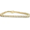 14 Karat Yellow Gold Diamond S Link Tennis Bracelet