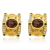 18 Karat Yellow Gold Diamond and Tourmaline Earrings