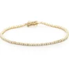 14 Karat Yellow Gold Diamond Tennis Bracelet