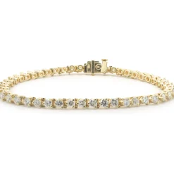 14 Karat Yellow Gold Diamond Tennis Bracelet