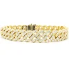 18 Karat Yellow Gold Diamond Cuban Link Bracelet
