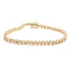 14 Karat Yellow Gold Diamond S Link Tennis Bracelet