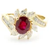 18 Karat Yellow Gold Diamond and Ruby Cocktail Ring