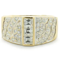 18 Karat Yellow Gold Diamond Cigar Band