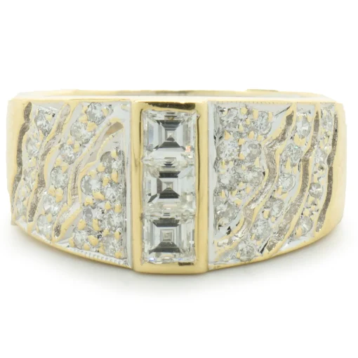 18 Karat Yellow Gold Diamond Cigar Band