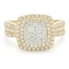 14 Karat Yellow Gold Diamond Cluster Ring