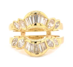 18 Karat Yellow Gold Diamond Ring Guard