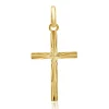 18 Karat Yellow Gold Diamond Cut Cross Pendant