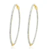 14 Karat Yellow Gold Diamond Inside Outside Hoop Earrings