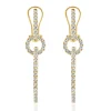 18 Karat Yellow Gold Diamond Circle Drop Earrings