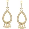 14 Karat Yellow Gold Diamond Pear Shape Drop Earring Enhancers