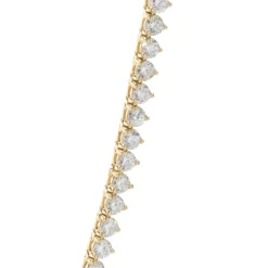 18 Karat Yellow Gold Diamond Tennis Necklace