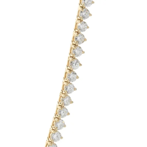 18 Karat Yellow Gold Diamond Tennis Necklace