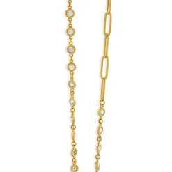 14 Karat Yellow Gold Diamonds By The Yard Paperclip Link Necklace