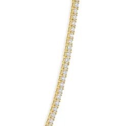 14 Karat Yellow Gold Diamond Inline Tennis Necklace