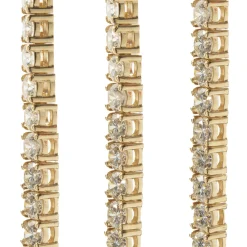 14 Karat Yellow Gold Diamond Tennis Necklace