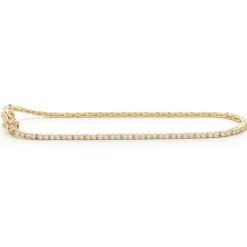 14 Karat Yellow Gold Diamond Tennis Bracelet