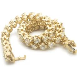 14 Karat Yellow Gold Diamond Tennis Bracelet