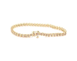 14 Karat Yellow Gold Diamond S Link Tennis Bracelet
