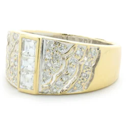 18 Karat Yellow Gold Diamond Cigar Band