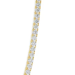 14 Karat Yellow Gold Diamond Inline Tennis Necklace