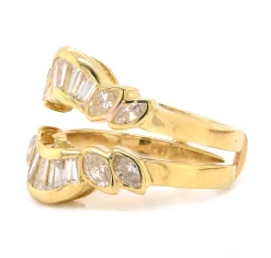 18 Karat Yellow Gold Diamond Ring Guard