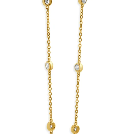 14 Karat Yellow Gold Diamond By The Yard Necklace