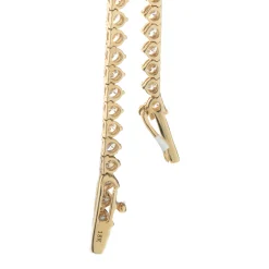 18 Karat Yellow Gold Diamond Tennis Necklace