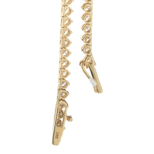 18 Karat Yellow Gold Diamond Tennis Necklace