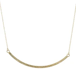 14 Karat Yellow Gold Diamond Cut Smile Necklace