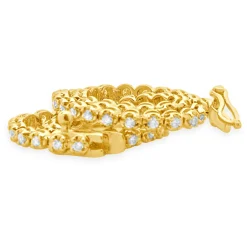 14 Karat Yellow Gold Diamond Tennis Bracelet