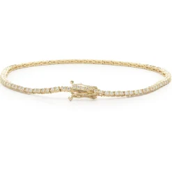 14 Karat Yellow Gold Diamond Tennis Bracelet