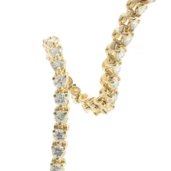 14 Karat Yellow Gold Diamond Tennis Bracelet